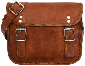 Factory Outlet Sale Handmade Genuine Vintage Leather Striped Bohemian <b>Brown</b> Unisex <b>Satchel</b> Messenger Crossbody Laptop Fashion - Product Image 3