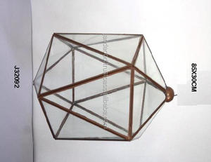 โคมไฟระย้าทองเหลืองและแก้วแบบโบราณทำจากทองเหลืองใช้สำหรับตกแต่งบ้าน - Product Image 3