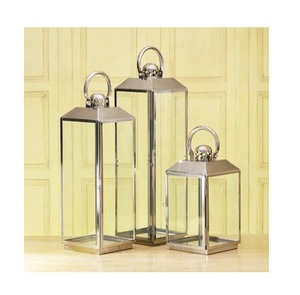 Portavelas de linterna de cristal de aluminio hecho a mano de alta calidad para decoración de hogar, oficina y boda para Navidad - Product Image 3