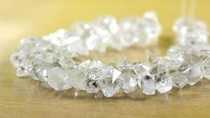 Herkimer เครื่องเจาะเพชรธรรมชาติ,เครื่องเจาะหินอัญมณีทรงกลมสองชั้นแบบหยาบเจาะรูตรงกลางเครื่องประดับดิบ - Product Image 4