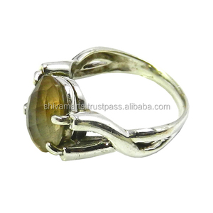 คุณภาพสูง925เงินสเตอร์ลิงแหวนเวอร์เมอิลนิรันดร์พลอยซิทรีนทรงรีตั้งค่าง่ามสำหรับเครื่องประดับงานแต่งงานที่ดี - Product Image 2