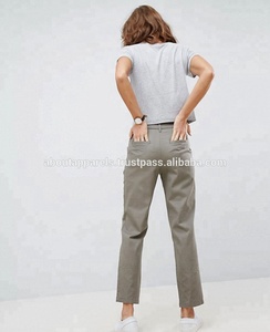 Women's High Street Casual Cotton Twill <b>Flare</b> Pants Spring Autumn Fashion <b>Sequins</b> Sexy Cargo Style Button Decoration for Adults - Product Image 3