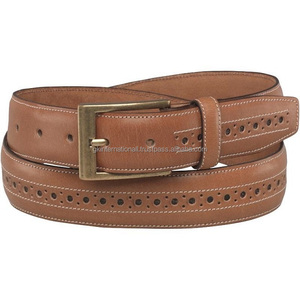 Cinturones informales de cuero para hombre, cinturones de cuero Buff de alta calidad con hebilla de latón individual, se acepta pedido a granel - Product Image 1