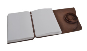 Journal en cuir véritable souple fait à la main lié brun Design antique pour lui et son utilisation Journal en coton recyclé sans doublure 120 pages vierges - Product Image 6