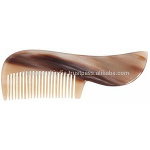 Nuevo diseño 4 ''peine de cuerno de bigote peine de cuerno de buey tallado ecológico gran oferta estilo Animal - Product Image 1