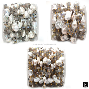 Pierre précieuse Labradorite naturelle et chapelet de perles pour la fabrication de colliers - Product Image 4