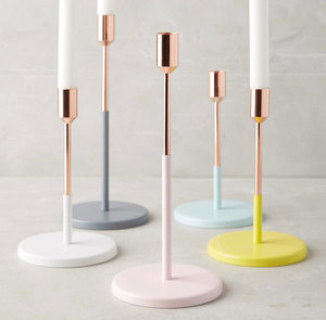 Coloré Cône De Cuivre Bougeoir Ensemble - Product Image 1
