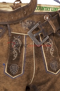 Tendances hommes bavarois Trachten Lederhosen cuir Shorts grande taille anti-rides brodé maternité vendu comme ensemble de deux - Product Image 2
