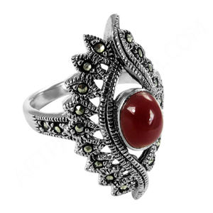 Prong Set Red Onyx Gemstone <b>Ring</b> <b>Indian</b> Sterling Fine Silver <b>Rings</b> Jewelry 925 Silver <b>Ring</b> Manufacturers Vintage Collection - Product Image 1