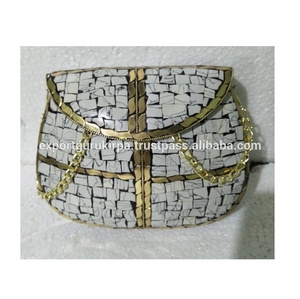 Sac à main en métal vintage bohème de mode indienne, élégant sac à bandoulière bohème à perles pour soirée, shopping, fête, fait à la main - Product Image 2