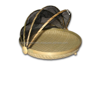 Oneup — panier à fruits en bambou naturel, avec couvercle filet, tissé, à bon prix - Product Image 4