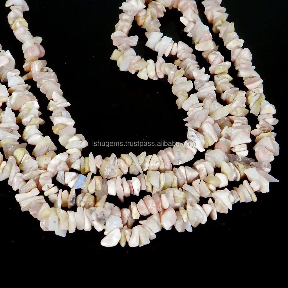 Wholesale pink opal 36 inch length chips strand beads 150.05 cts wholesale beads