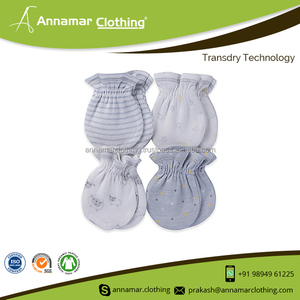 100% Organic Cotton Scratch Resistant Winter Baby Mittens - Product Image 3