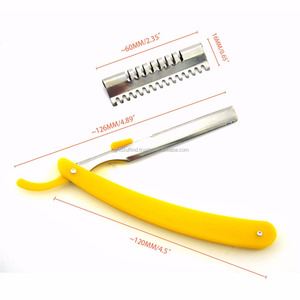 Rasoir droit de coiffeur pliant personnalisé en acier inoxydable avec lame et peigne à bord unique - Product Image 5