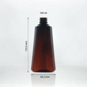 ขวดเครื่องสำอางพลาสติก PET สีน้ำตาลเข้มขนาด150มล. เส้นผ่านศูนย์กลาง20มม. 22ก. ปั๊มน้ำหนักพิมพ์สกรีนสำหรับบรรจุภัณฑ์แชมพูโลชั่น - Product Image 1