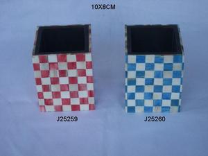 Hot Selling Bone Inlay Mosaic Pen Stand Other Styles Also Available Desktop <b>Accessories</b> Bone Crafts in Wholesale Price - Product Image 3