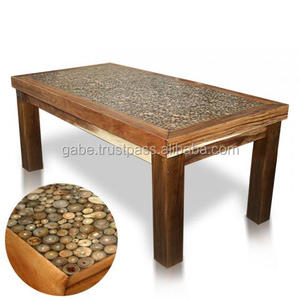 Table à manger en bois de style moderne Coin Suar Mobilier de maison naturel Ensemble de salle à manger élégant - Product Image 3