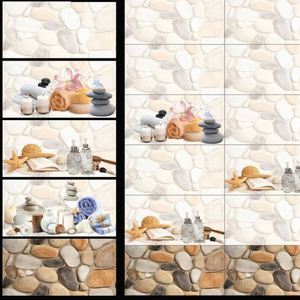 WALLMARK Azulejos 3D para Pared y Suelo Porcelana Esmaltada Interior 400x400mm Azulejos para Baño y Cocina Marrones/Bronceados Antibacterianos - Product Image 2