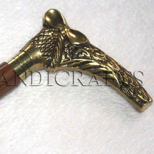 Bâton de marche en bois beau et antique avec poignée en laiton/canne de marche en bois avec poignée en métal antique en laiton moulé - Product Image 4