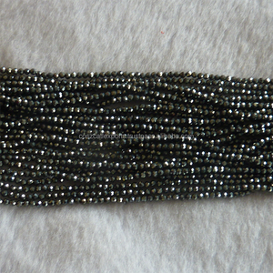 Perles de pierres précieuses en vrac à facettes naturelles 2mm & 3mm Roundel Black Spinel Stone Beads - Product Image 5