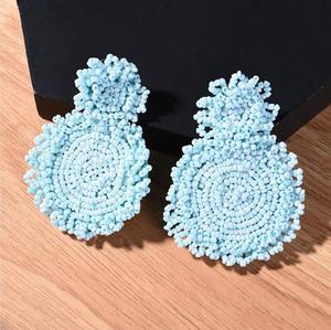 Pendientes de Cuentas, Pendientes de Cuentas Tejidas, Pendientes de Aro con Cuentas Hechos a Mano, Felicidad Hecha a Mano - Product Image 1