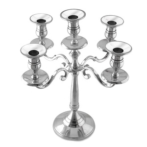 Portavelas de lujo para decoración del hogar, Metal en latón, aluminio, alto acabado, soporte para velas, chapado y recipiente para velas pulidas - Product Image 1