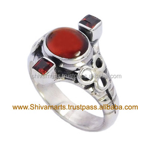 แหวนพลอยโกเมนสีแดงแท้หรูหรา925แข็งเครื่องประดับเงินสเตอร์ลิงแหวนเวอร์เมอิลนิรันดร์สำหรับผู้หญิงและเด็กผู้หญิง - Product Image 2