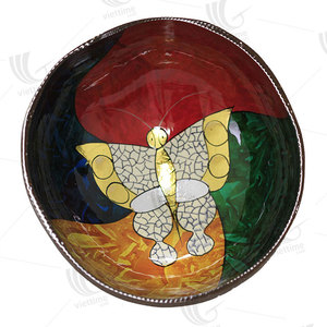 Bol en coquille de noix de coco laqué fait à la main 100% fabriqué au Vietnam / Bol en laque peint à la main - Product Image 4