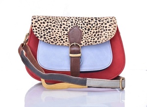 Bolso de Hombro de Cuero Genuino 100% con Estampado de Leopardo para Mujer, Estilo Vintage Colorido, Bolso Bandolera Pequeño - Product Image 2