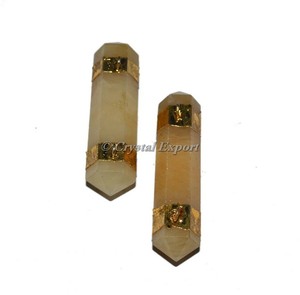 Colgantes galvanizados DP de Aventurina amarilla, Colgante de Piedra con envoltura de alambre, Comprar ahora - Product Image 1