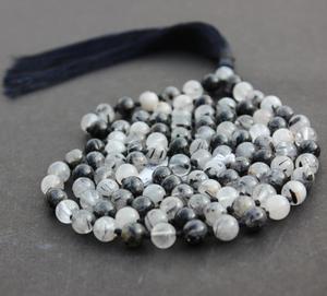 Vente chaude de haute qualité Quartz rutilé naturel 108 Yoga Mala perles fabriqués à la main chapelet collier spirituel unisexe cadeaux fêtes - Product Image 2