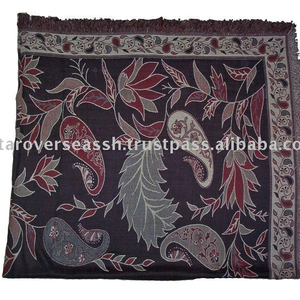 Colchas tejidas Jacquard de lana de estilo Paisley de Pashmina tradicional, colchas antiguas teñidas con hilo para uso doméstico o hotelero - Product Image 2