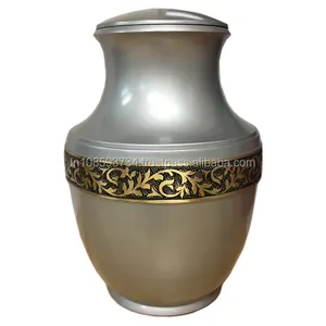 Brass Cremation Urn and Keepsake Urn for Adult Embossed Design Bend Classic Design Funeral Cremation Urns