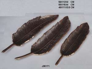 ทองแดงโบราณเสร็จสิ้นหล่ออลูมิเนียมชามขนนกสไตล์ให้บริการถาดตกแต่งบ้าน - Product Image 2