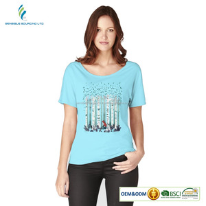 Chest Print Ladies T-shirt Manufacturer From India 100% Cotton Wholesale T-shirt <b>Polo</b> Shirt - Product Image 1