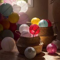 Abat-jour en papier coloré sur mesure Nicro, décoration murale pour la maison, lanterne chinoise ronde en papier suspendue