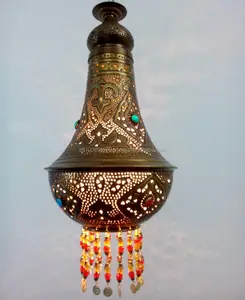 BR346摩洛哥埃及吊坠黄铜灯罩用珠子