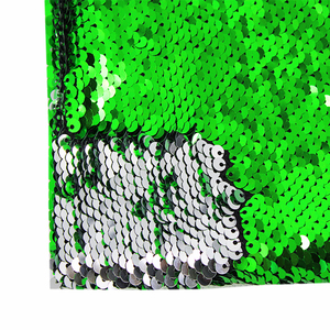 <span class=keywords><strong>Verde</strong></span> y plata Color doble grande lentejuelas último tramo holograma lentejuelas tela - Product Image 6
