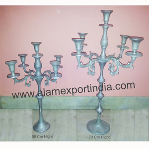 Pièce maîtresse de table en cristal de Style Ins forgé argenté à cinq bras Candélabre en aluminium coulé pour la décoration intérieure et les mariages - Product Image 3