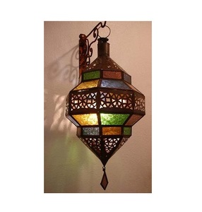 Colecciones de Arte de la India de Alta Calidad, Linterna de Vidrio y Latón Hecha a Mano, Color y Tamaño Personalizables para el Hogar, Oficina, Bodas, Navidad - Product Image 6