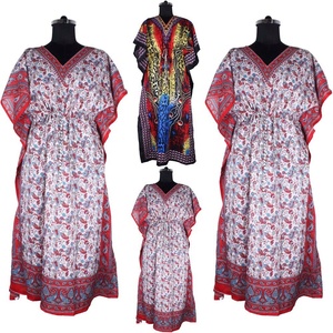 Haut de caftan long confortable pour dames, fabricant de robe de vêtements, bloc de robe de kimono en coton indien de concepteur de vêtements pour femmes - Product Image 1