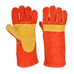 Guantes de trabajo de invierno antideslizantes anticortes impermeables hechos a medida, para soldadura TIG guantes de seguridad, protección para horno y barbacoa, cuero dividido de vaca - Product Image 1