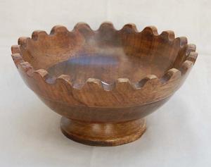 Christmas Decorative Round Hand Carved Rustic Small Fruit <b>Salad</b> <b>Bowl</b> American Style Round <b>Bowl</b> - Product Image 1