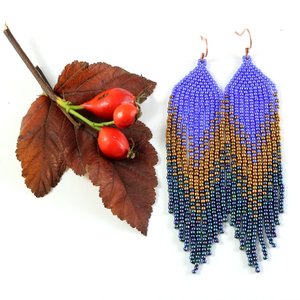   Pendientes largos hechos a mano con cuentas, estilo suroeste, para colgar. - Product Image 1