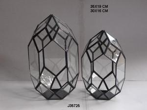 Terrario de plantas de vidrio y Metal, terrario con acabado de latón, disponible en otros acabados, también en forma geométrica - Product Image 4