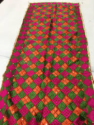 เย็บปักถักร้อยมือหลากสีของอินเดีย,Dupattas ปัญจาบ Dupatta Phulkari Dupatta สำหรับผู้หญิง - Product Image 3