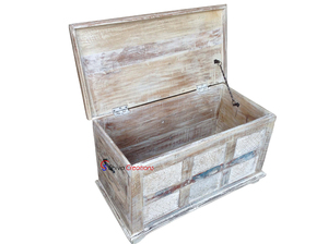 Vintage Reclaimed <b>Wood</b> Trunk <b>Box</b> Retro Rustic Indoor <b>Storage</b> Chest Square Blanket <b>Storage</b> Handmade Eco-friendly Multi-Purpose - Product Image 3