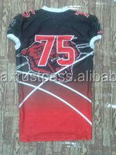 Maillot de football américain d'entraînement en polyester, design libre, maillot rouge américain AVEC LOGO - Product Image 3