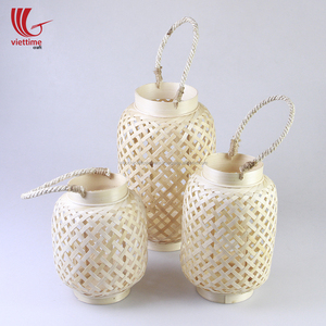 ตกแต่งทอผ้าเทียนไม้ไผ่โคมไฟขายส่งจากเวียดนาม - Product Image 6