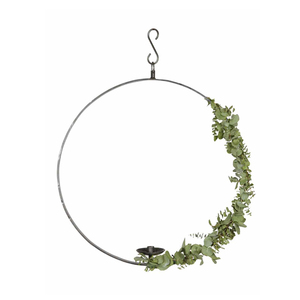 Porte-bougie suspendue en or, anneaux en fil de fer métallique, chandelier plaqué - Product Image 1